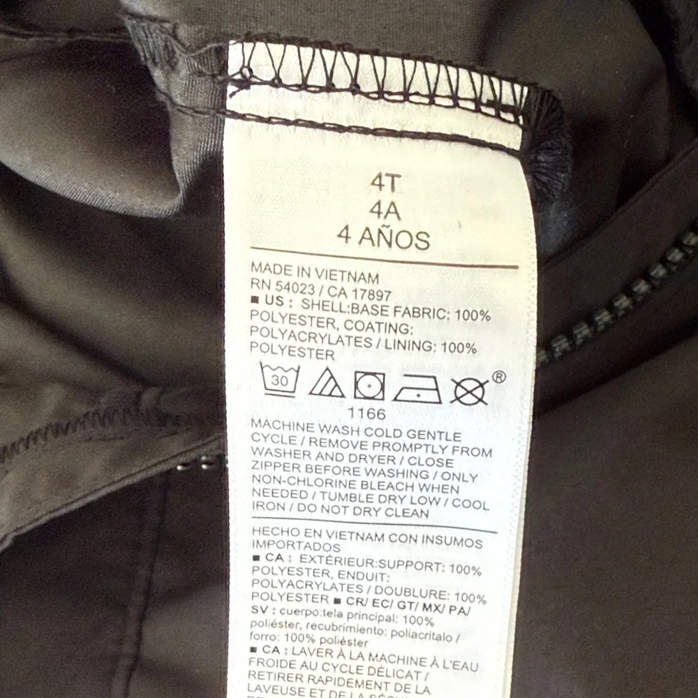 NWT Old Navy Kids Black Raincoat Light Jacket with Hood